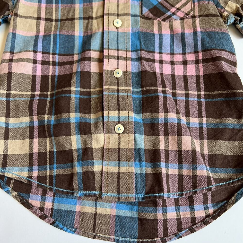 Mini Boden Plaid Button-Up 3-4Y - Picture 3 of 7